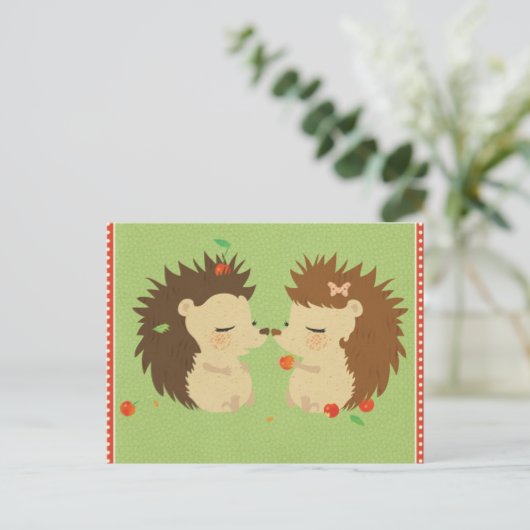 Briefkaart van Egel Love (Staand voorkant)