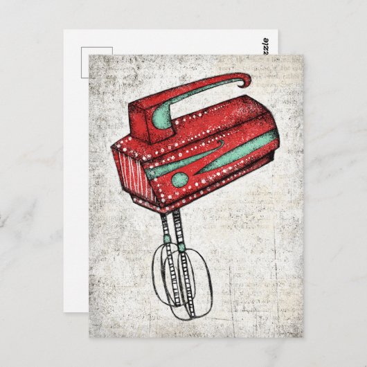 Briefkaart van elektrische handmixer (Voorkant / Achterkant)