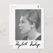 Briefkaart van Elizabeth Bishop en handtekening (Voorkant / Achterkant)