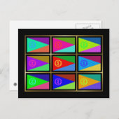 Briefkaart van Eritrea Multihue Flags (Voorkant / Achterkant)