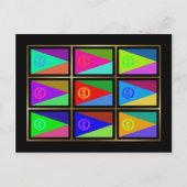 Briefkaart van Eritrea Multihue Flags (Voorkant)