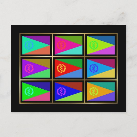 Briefkaart van Eritrea Multihue Flags (Voorkant)