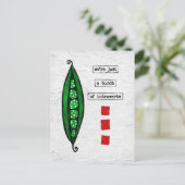 Briefkaart van erwten - Funny Vegetable - Introver (Staand voorkant)
