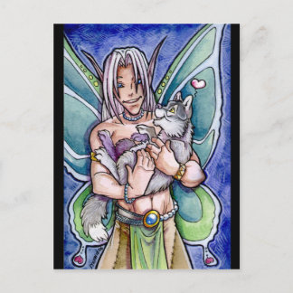 Briefkaart van Fairy en Wolf Cub