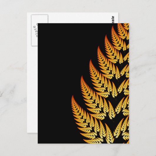 Briefkaart van fern leaf (Voorkant / Achterkant)