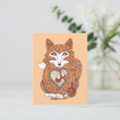 Briefkaart van Floral Fox Cub (Staand voorkant)