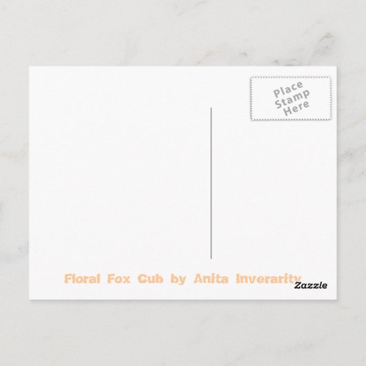 Briefkaart van Floral Fox Cub (Achterkant)