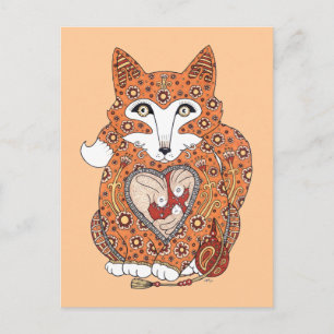 Briefkaart van Floral Fox Cub