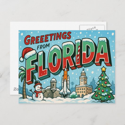 BRIEFKAART VAN FLORIDA (Voorkant / Achterkant)