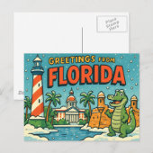 BRIEFKAART VAN FLORIDA (Voorkant / Achterkant)