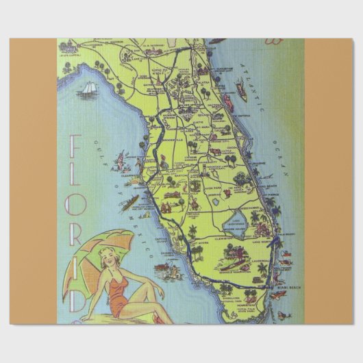  Briefkaart van Florida Cadeaupapier (Vlak)