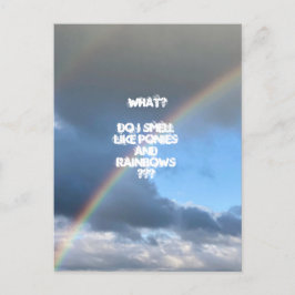 Briefkaart van fonies en regenbogen