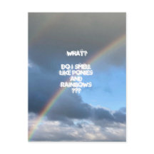 Briefkaart van fonies en regenbogen