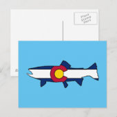 Briefkaart van forel met de vlag van Colorado (Voorkant / Achterkant)