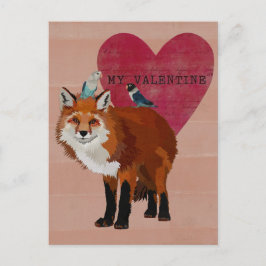 BRIEFKAART VAN FOX & INDIGO BIRDS VALENTIJNS