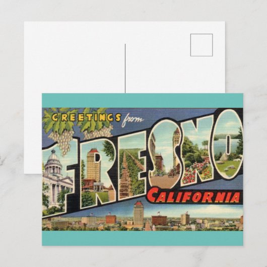 Briefkaart van Fresno Ca. (Voorkant / Achterkant)