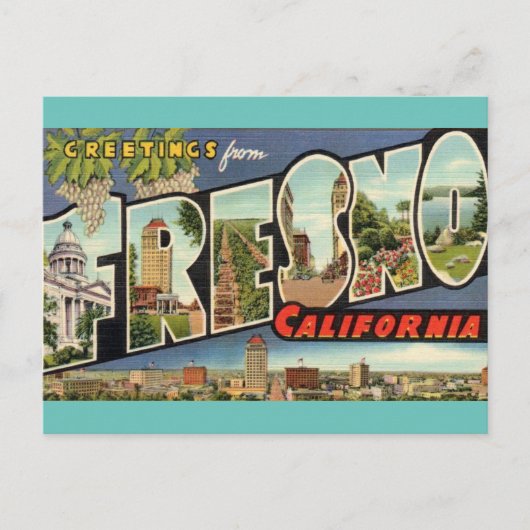 Briefkaart van Fresno Ca. (Voorkant)