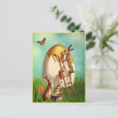 Briefkaart van funny en paaseieren (Staand voorkant)