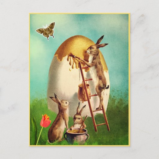 Briefkaart van funny en paaseieren (Voorkant)