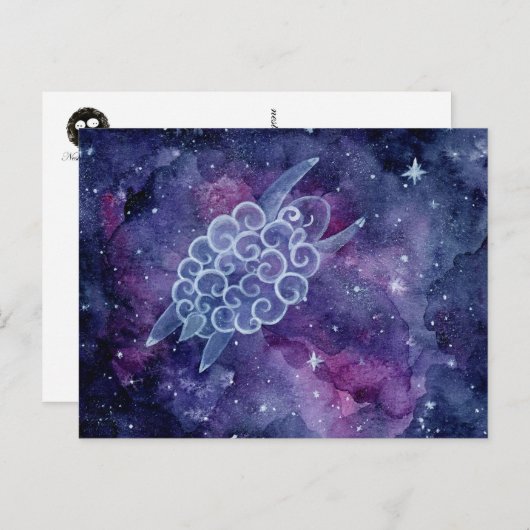 Briefkaart van galactische schapen (Voorkant / Achterkant)