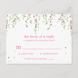 Briefkaart van Garden Blooms Wedding RSVP