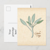 Briefkaart van Garden Sage Herb aanpassen (Voorkant / Achterkant)