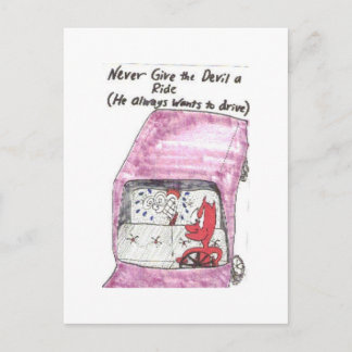 Briefkaart van geanimeerde grappige kerkelijke gez