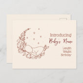 Briefkaart van geboortekaartbekendmaking bij pasge (Voorkant / Achterkant)