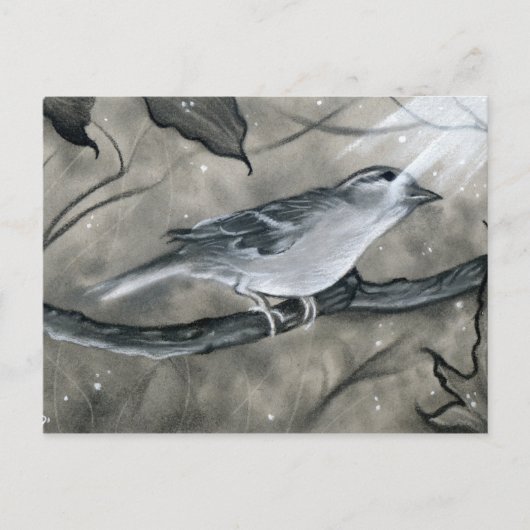 Briefkaart van gekantelde vogelbomen (Voorkant)