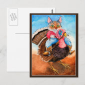 Briefkaart van gekke katten met een gekkenhuis (Voorkant / Achterkant)