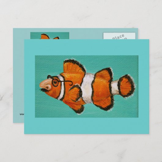 briefkaart van gekkenschaap met gemaskerde kruid (Voorkant / Achterkant)