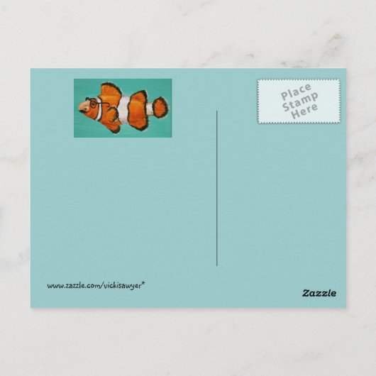 briefkaart van gekkenschaap met gemaskerde kruid (Achterkant)