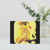 Briefkaart van gele en zwarte  vogel (Staand voorkant)