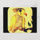 Briefkaart van gele en zwarte  vogel (Voorkant)