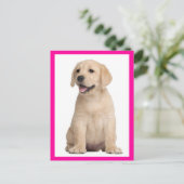 Briefkaart van gele labrador Retriever Puppy Dog (Staand voorkant)
