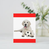 Briefkaart van gele labrador Retriever Puppy Dog (Staand voorkant)