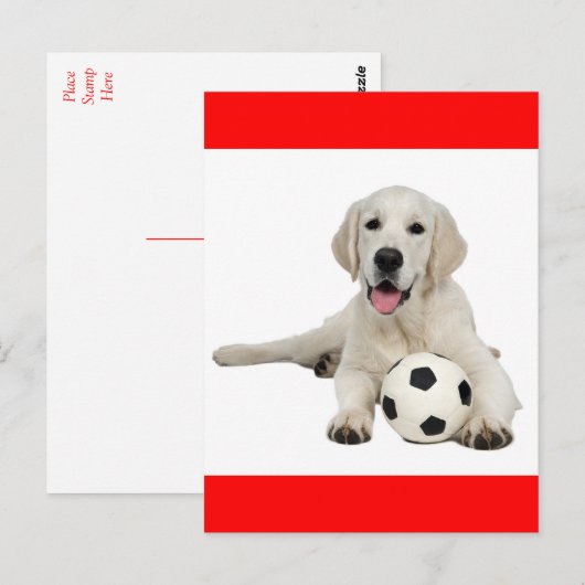 Briefkaart van gele labrador Retriever Puppy Dog (Voorkant / Achterkant)