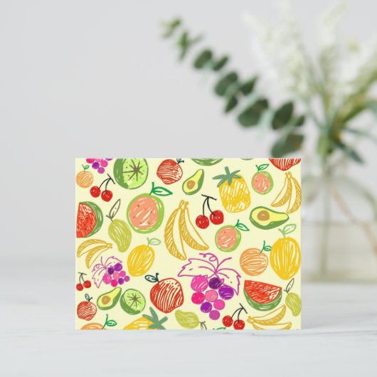 Briefkaart van gemengde vruchten (Staand voorkant)