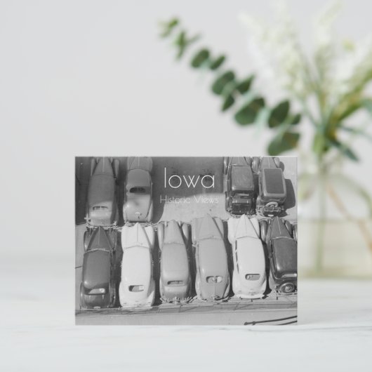 Briefkaart van geparkeerde auto's (Staand voorkant)