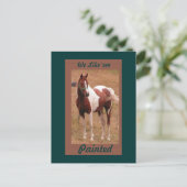 Briefkaart van gepelde paarden #1 (Staand voorkant)