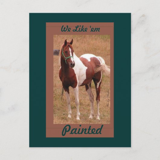 Briefkaart van gepelde paarden #1 (Voorkant)