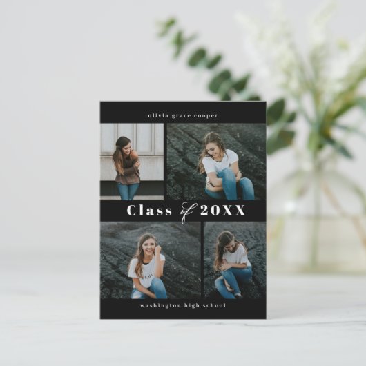 Briefkaart van geraffineerd Afstuderen voor collag (Staand voorkant)