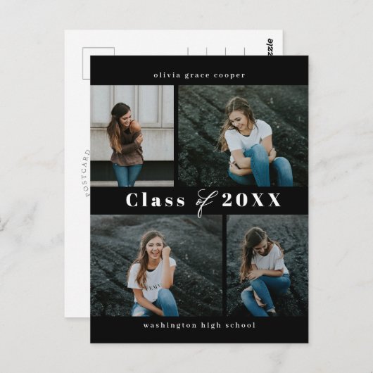 Briefkaart van geraffineerd Afstuderen voor collag (Voorkant / Achterkant)