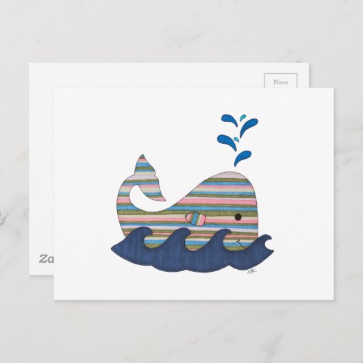 Briefkaart van gestripte walvis (Voorkant / Achterkant)