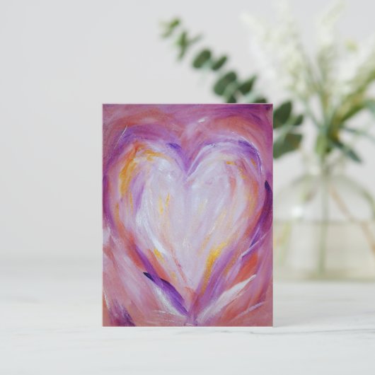 Briefkaart van geverfd hart (Staand voorkant)