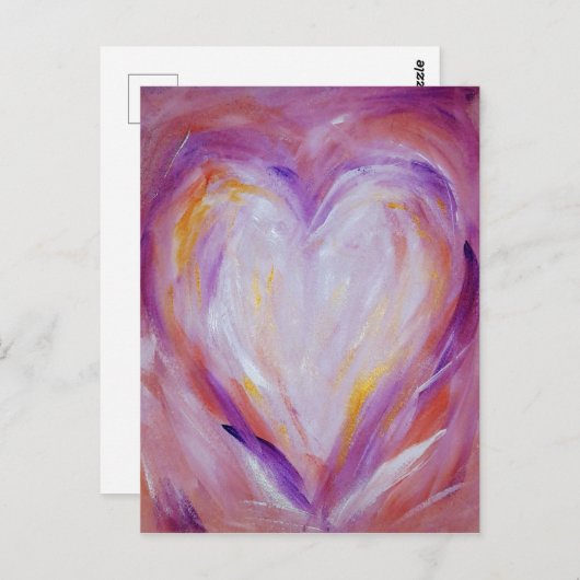 Briefkaart van geverfd hart (Voorkant / Achterkant)