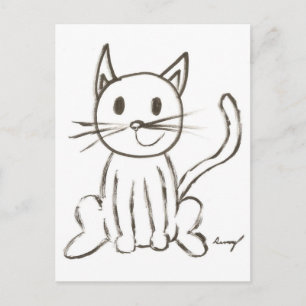 Briefkaart van geverfd Kat