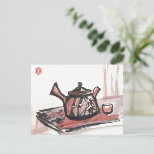 Briefkaart van gezinsthee (Staand voorkant)