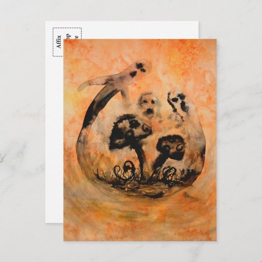 Briefkaart van Ghost-paddenstoelen (Voorkant / Achterkant)