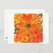 Briefkaart van goudbloem, oranje (Voorkant / Achterkant)